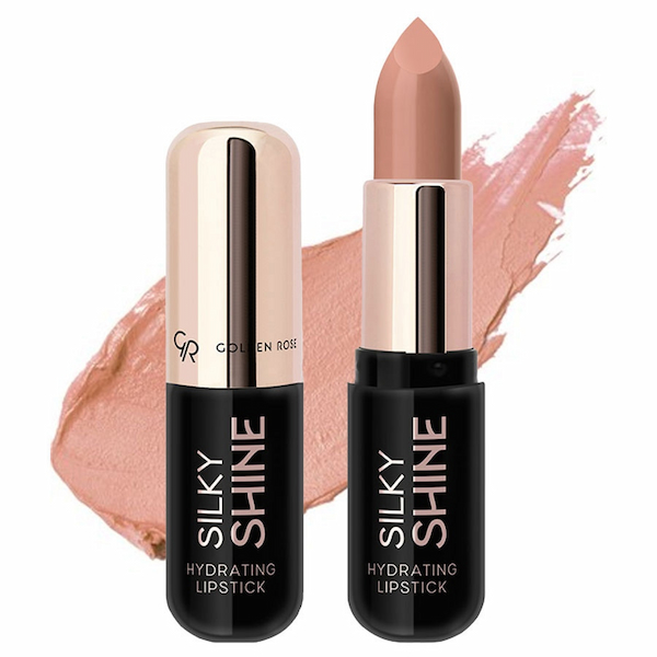 رژ لب جامد مخملی براق گلدنرز Golden Rose مدل Silky Shine Hydrating